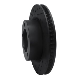 Lexus LX570 Brake Rotor (1) - Front Left - R1 Concepts - Drilled & Slotted - Black - `08-`21